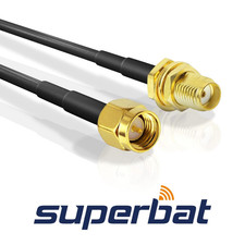 Prolunga Cavo SRF400 2x10m - SMA Femmina A SMA Maschio, Bassissima Perdita - Per Antenne MIMO 4G/5G LTE E Router