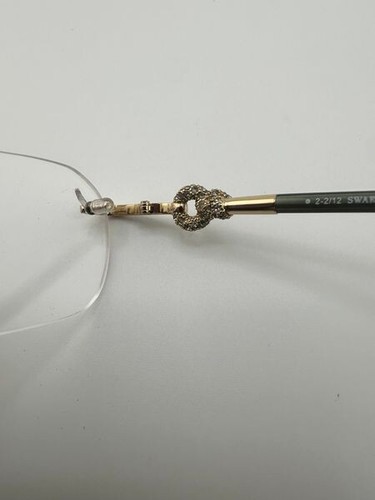 Swarovski Rimless Eyeglasses Frames Betty SW 5053 028 Green Gold 55-15-135 - Picture 11 of 14