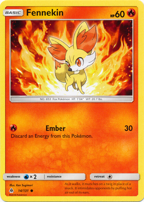 Pokemon Fennekin - 14/131 - Common NM-Mint Forbidden Light