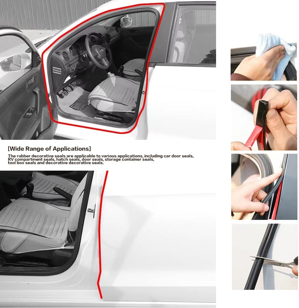 33Ft Car Weather Stripping for Window and Door, Universal Self Adhesive