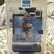 2022 Panini Clearly Donruss Jameson Williams Rated Rookie Auto Detroit Lions