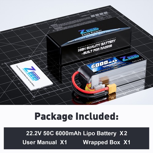 2x Zeee 6S 22,2V Lipo Akku Batterie XT90 6000mAh 50C für RC Auto Flugzeug UAV - Bild 6 von 8
