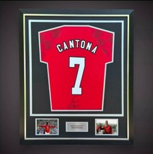 Eric Cantona Signed And Deluxe Framed Manchester United 1996/98 Shirt £399
