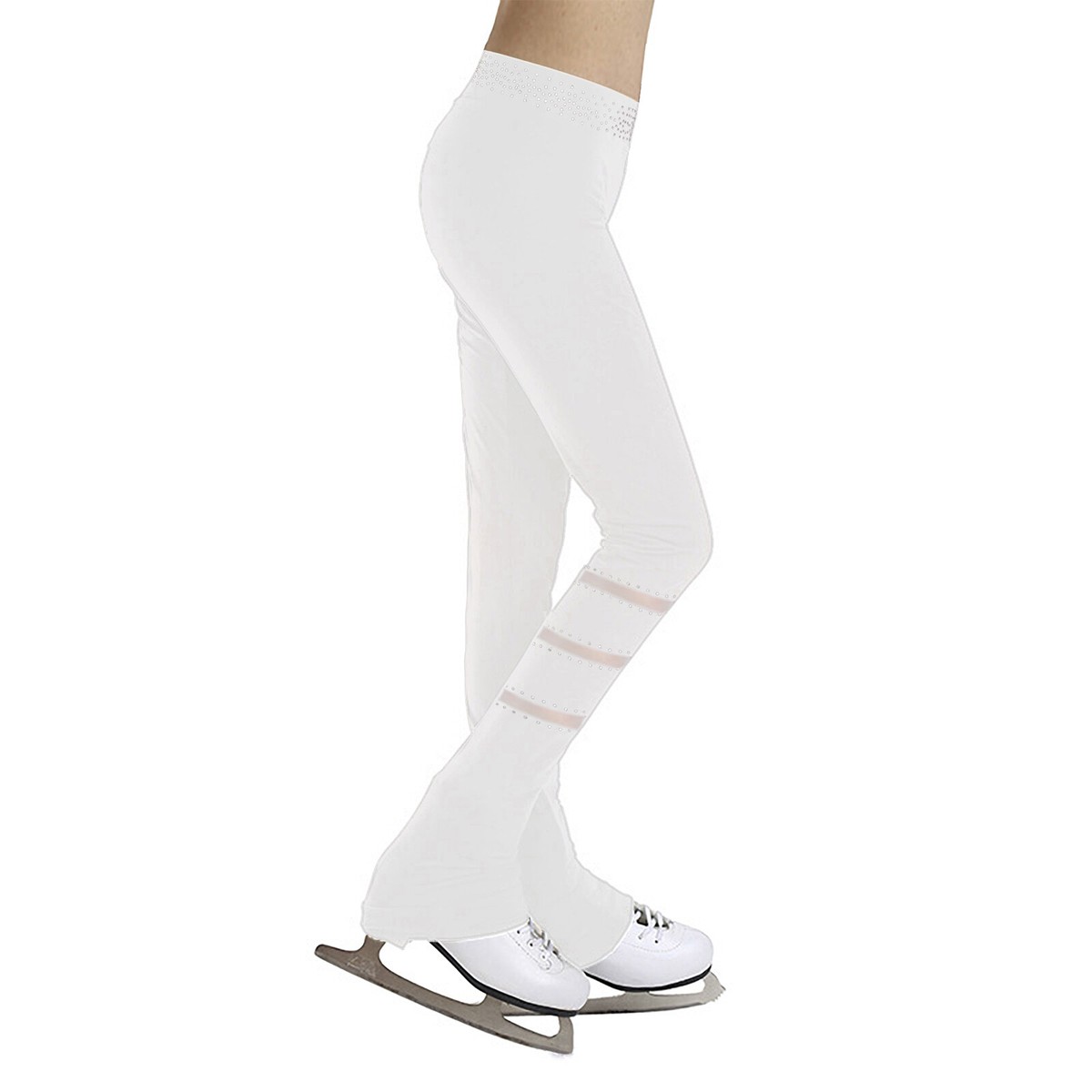Produktbild von Glitzer Sportleggings Freebily Eislaufhose Für Mädchen – Glitzer-Leggings Mit Strass, Thermo, Für Training & Auftritt Eislauf Leggings Mädchen