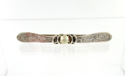 Vintage Theodor Klotz Teka 835 Silver Handarbeit Pearl Brooch