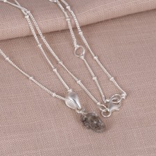 Healing Gift For Friend Raw Herkimer Diamond Sterling Silver Pendent Necklace
