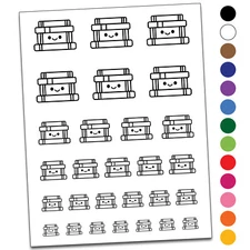 Kawaii Stack of Books Teacher School Temporary Tattoo Water Resistant Set