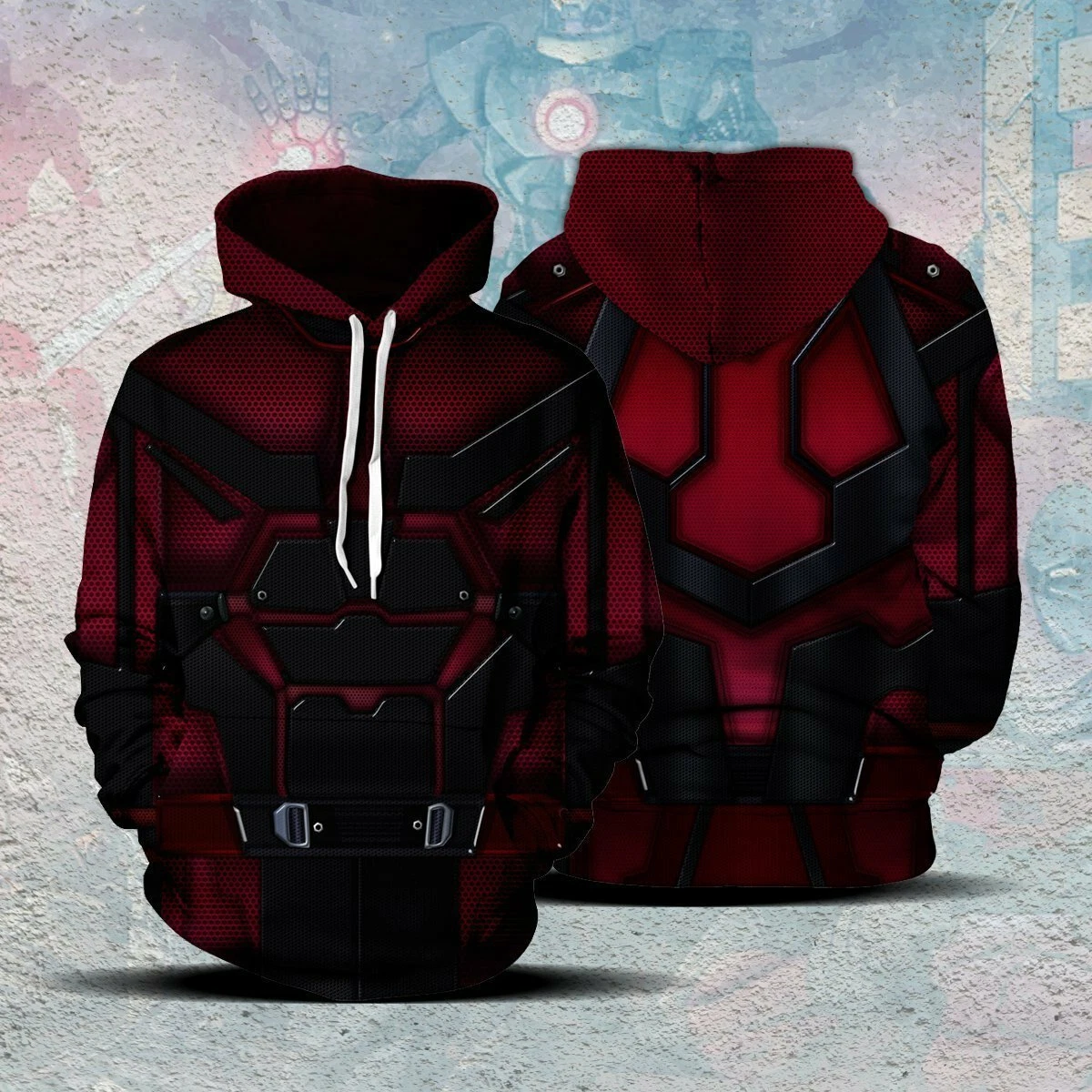 Daredevil Matt Murdock 3D Hoodie Cosplay Superhero Sweatshirt Jacket