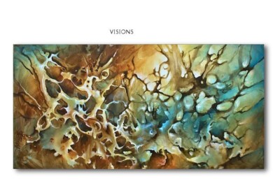 decorative modern painting contemporary art Mike Lang original design blue green
