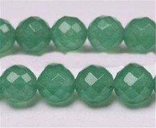 Genuine 10mm Natural Green Jade Faceted Round Loose Beads Gemstone 15"