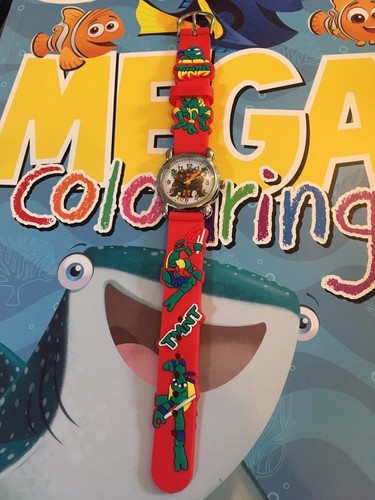 Kids Boys Girls Ninja Turtles Wristwatch Silicone Strap Wrist Watch Slim 3mm UK - Picture 23 of 26