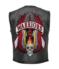 The Warriors Movie Vest Black Leather Motorcycle Cosplay Costume For Men