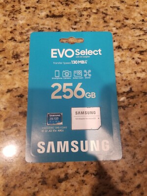 256GB SAMSUNG EVO Select with Micro SD Memory Card Adapter microSDXC 130MB/s NEW