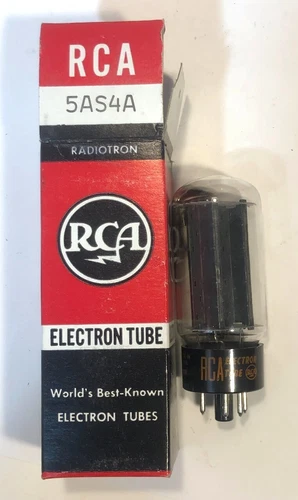 Vintage RCA 5AS4A Rectifier Amplifier Radio Vacuum Tube in Box TV-7 Tested T458