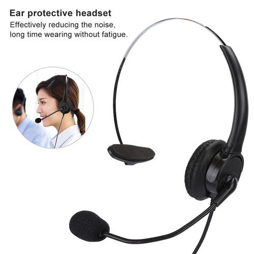 Telephone Monaural Headset Landline Phone Headphone With Mic For Home Use GFL - Afbeelding 10 van 12