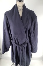 Lauren Ralph Lauren Belted Drape Front Midnight Blue Coat Size 3xl Nwt
