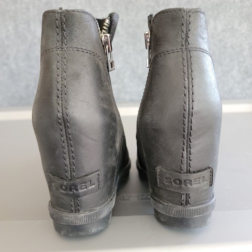 SOREL Joan Of Arctic Wedge II Zip Black 1870231010 Womens US Sz 9 UK 7 EU 40 - Picture 3 of 8