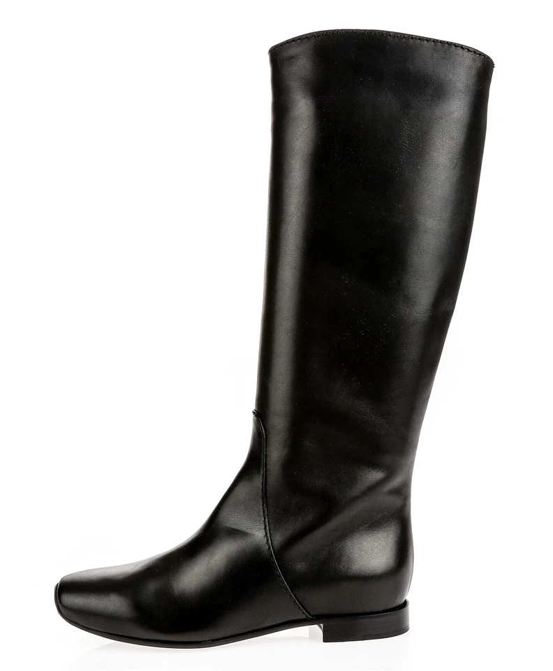 BOTTEGA VENETA black leather tall pull on riding boots size 35.5 $1350 - Image 2 of 4