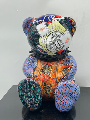 HERMES, limitierter Bär Pop Art mit Halsband, Design Naor26, signiert Nr. 9/26