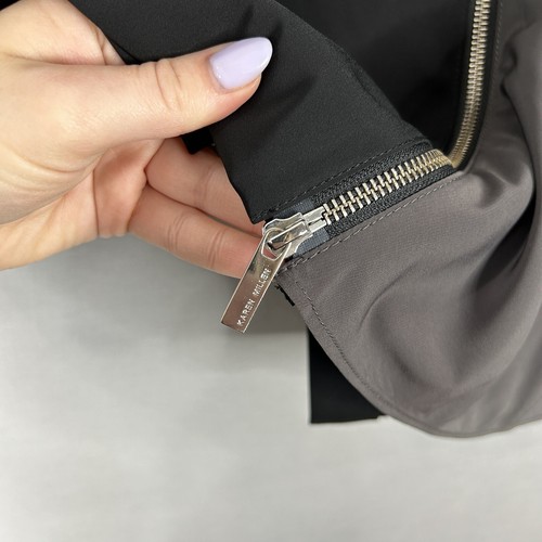 Karen Millen Womens Skirt 10 Black Colorblock A-Line Asymmetric Zip Office Work - Picture 3 of 15