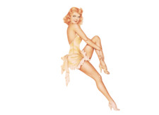 6" military nose art strawberry blonde pin up bumper sticker decal usa made