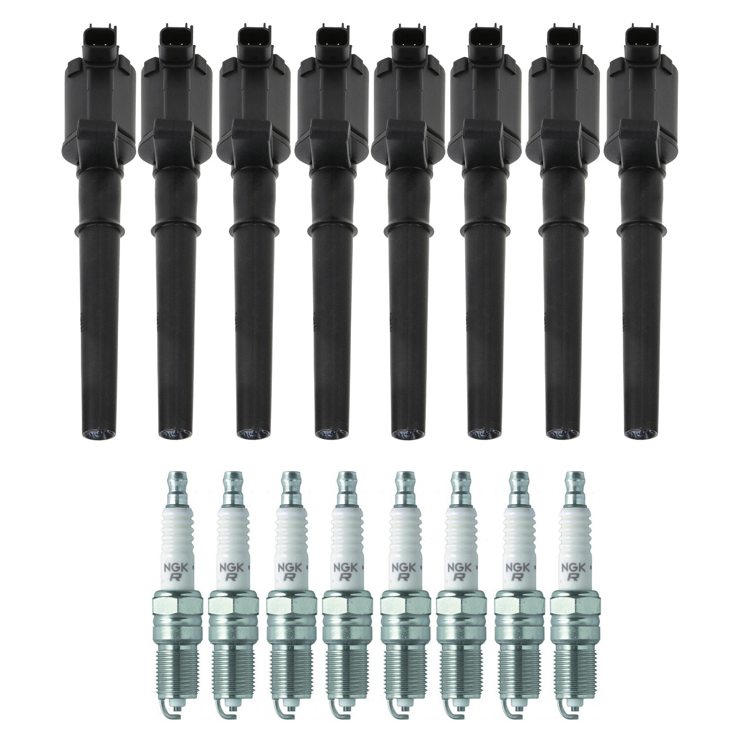Bosch 8 Ignition Coil NGK 8 V-Power Spark Plug Kit For Mustang Navigator V8