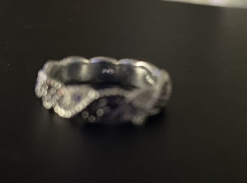 Women’s Marsala Fine Silver Plated Marcasite /Crystal Braided Ring Size 7 - 第 4/10 張圖片