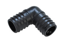 Plastic Hose Joiner Barbed Connector Elbow Bend Flexible Pipe 38mm 1.5" Pond