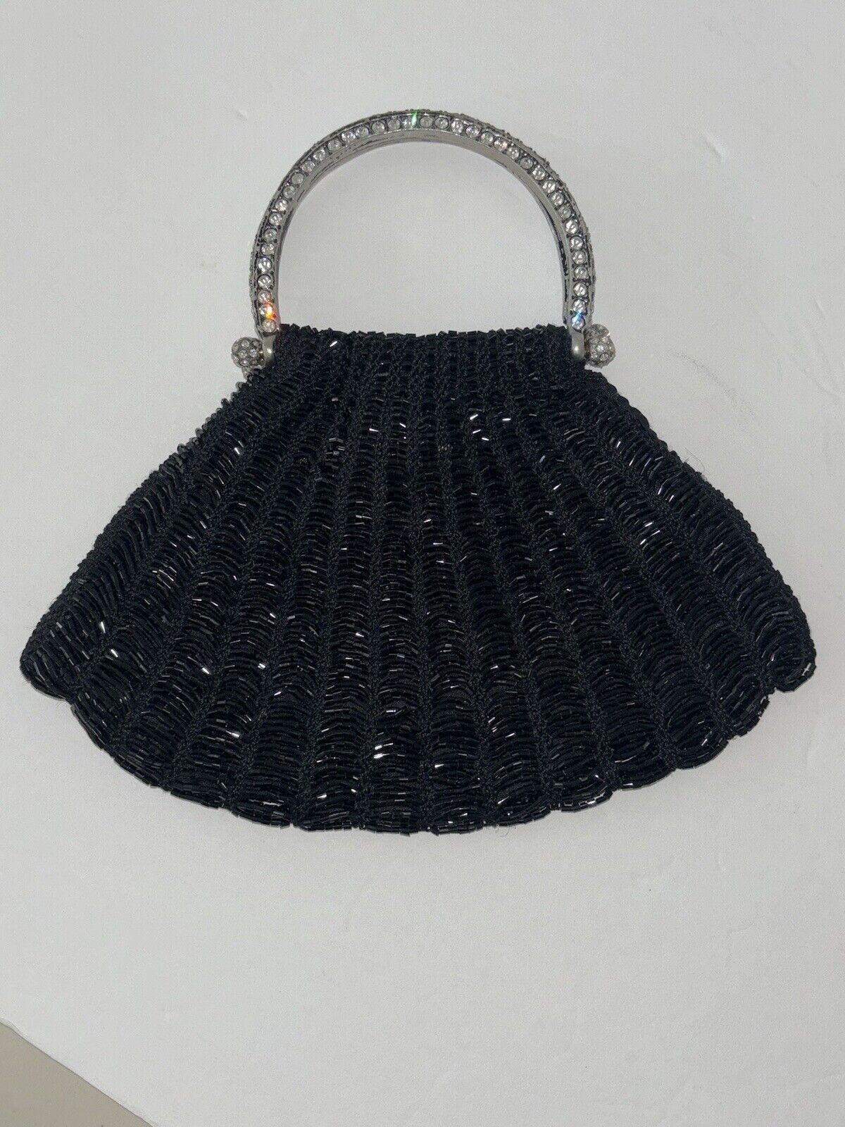 Clara Kasavina, beaded handbag, black, rhinestone… - image 3