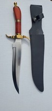 Fantasy Dagger With Sheath Red Wooden Handle Brass