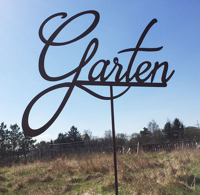 Schild GARTEN Gartenstecker 60x120cm Beetstecker Schriftzug Edelrost