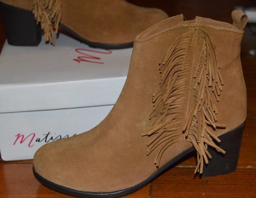 MATISSE CLOEY SUEDE LEATHER FRINGE DETAILED SIDE ZIP ANKLE BOOTS PICK SIZE COLOR - Picture 7 of 28