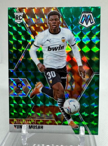 2020-21 Panini Mosaic La Liga YUNUS MUSAH Green Mosaic Rookie RC Valencia #75
