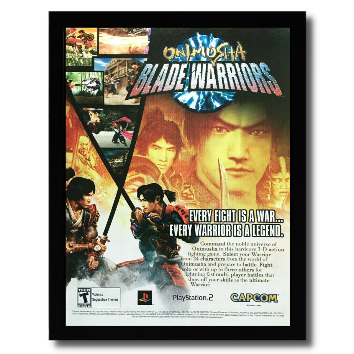 Onimusha Blade Warriors Framed Print Ad/Poster Authentic Original