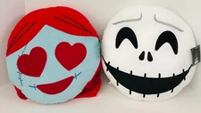 Nightmare Before Christmas Set Of 2 Jack & Sally Emoji Pillows 25th Anniversary