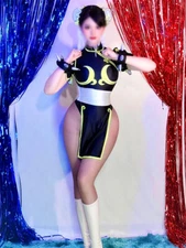 Street Fighter Chun Li Costume Women Cosplay Jumpsuit Outfits Halloween 