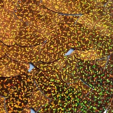 Oval Sequin 1.5" Copper Orange Hologram Glitter Sparkle Paillettes. Made in USA