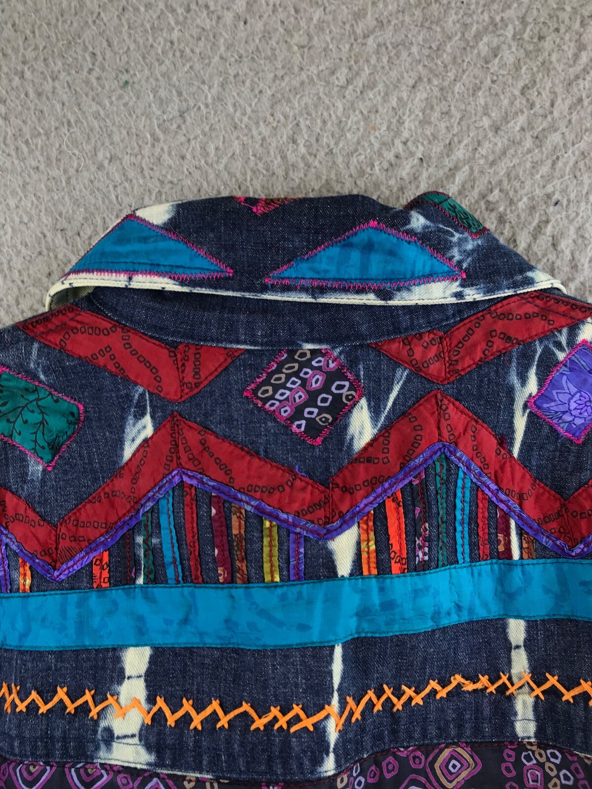 Chicos Designs Jacket Patchwork Denim Women's Siz… - image 16