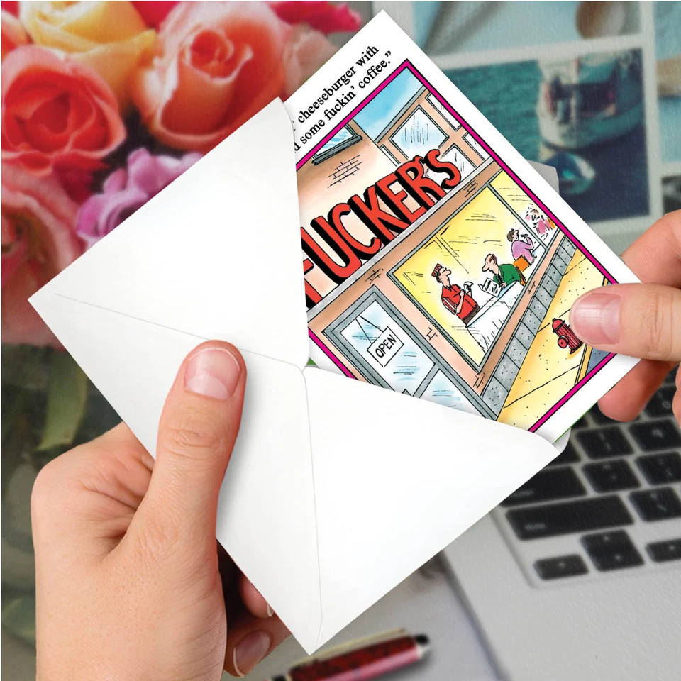 1 смешная поздравительная открытка с днем рождения с конвертом - Bday F'ers - Изображение 4 из 4