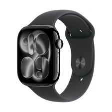 Apple Watch Series 11 46mm GPS Jet Black Case w Black Sport Band M/L MEUX4LW/A