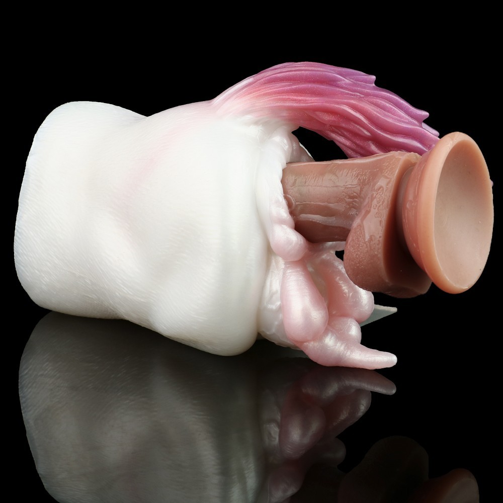 Fantasy Masturbator Horse Pussy Pocket Silicone Vaginal Cup for Men Dual  Channel