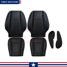 Fits 2011-2016 Chrysler Town Country Front Bottomtop Leather Seat Cover Black