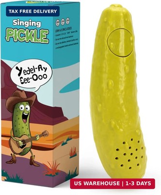 Pickle that Yodels- Singing Cucumber Toy - Funny Gag Gift Idea for Adults Friend
