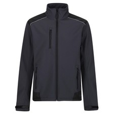 Regatta Sandstorm seal grey men's softshell reflective trim jacket #TRA651