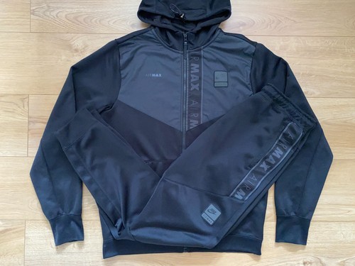 NIKE AIR MAX POLY NOIR SURVÊTEMENT PANTALON BAS VESTE ZIPPÉE SWEAT À CAPUCHE MOYEN