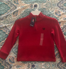 CHAPS Quarter Zip Sweater Boys Size 4 Red Holiday Christmas Formal Casual