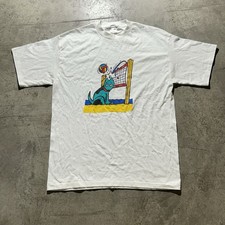 Vintage Pop Art Beach Volleyball Visa Dog Single Stitch Shirt Men’s Size XL