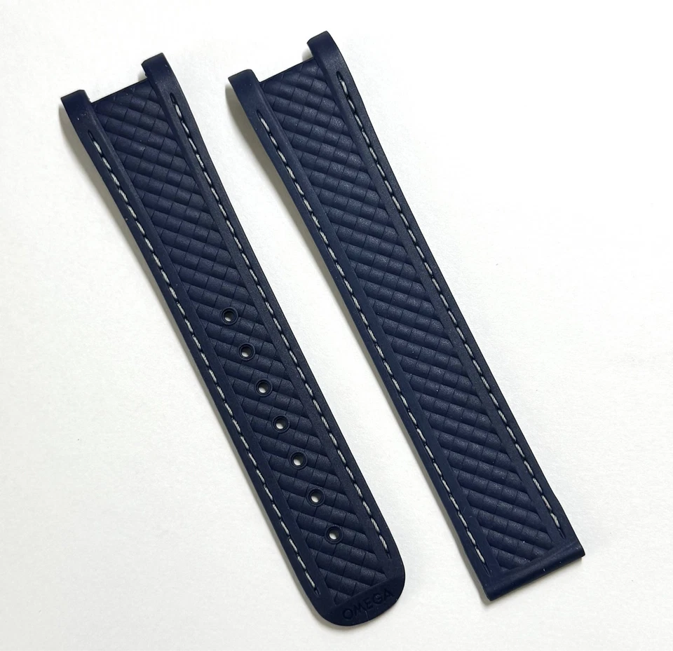 Оригинальный синий резиновый ремешок Omega 20 мм для часов Seamaster Aqua Terra 41 мм - Изображение 2 из 4