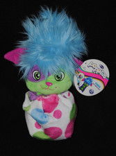 Peluche doudou Yikes POPPLES vert bleu violet 25 cm 100% NEUF