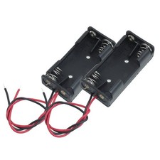 2x 2-AAA Slots Battery Spring Clip 3V Holder Case Plastic Storage Box Wires